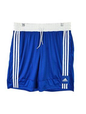 Mens Adidas Basketball Club Blue & White Athletic Shorts Drawstring Polyester XL